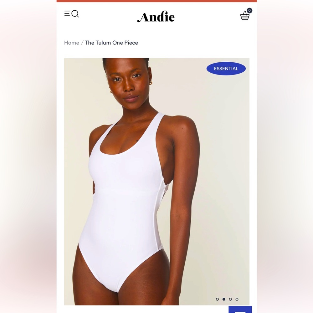 Andie Swim White "The Tulum" one piece SZ: long torso XL